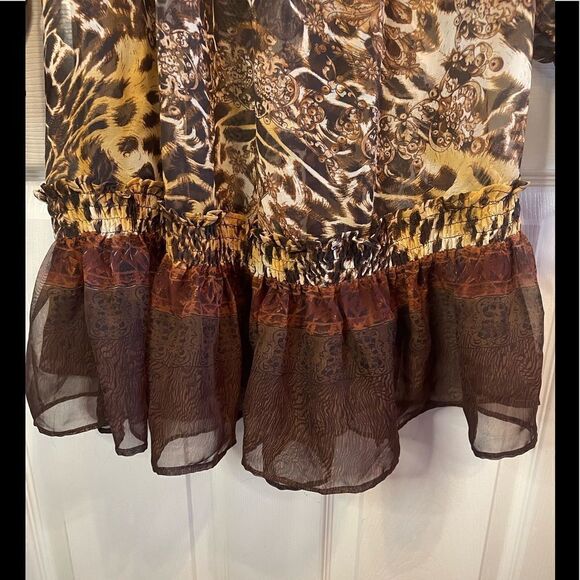 Forla Paris sheer leopard dress sz M - Picture 3 of 7